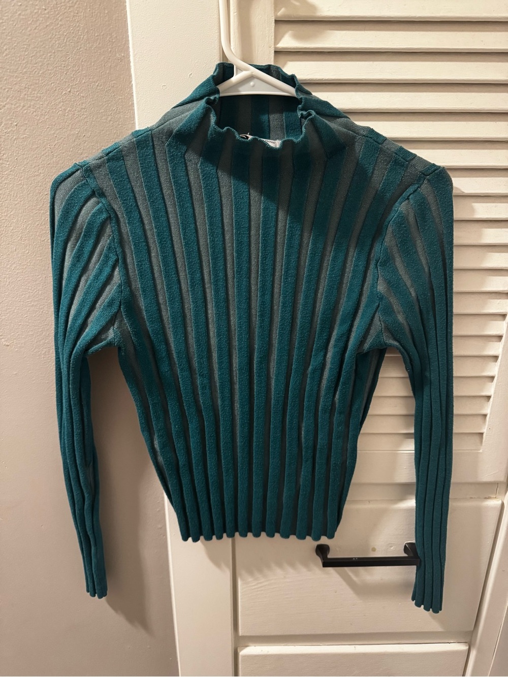 Find Me Now Teal Ribbed Mock Neck Sweater